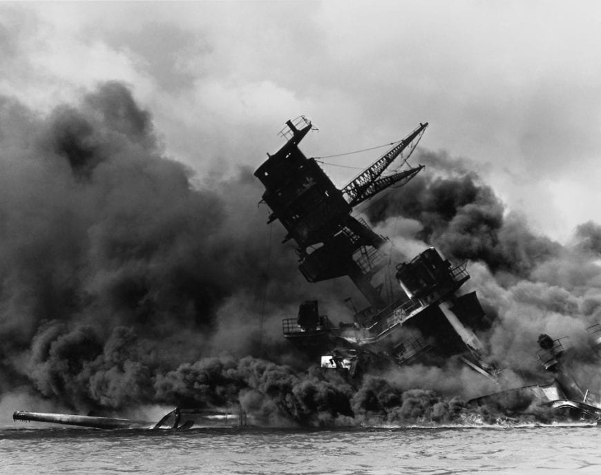 USS Arizona being bombed at Pearl Harbor, 9/11 ptsd