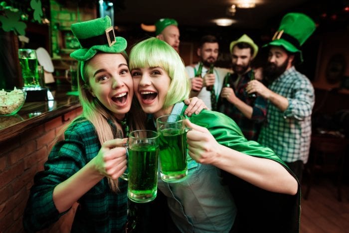 St. Paddy's Day edibles won't leave these young white women with the hangover the alcohol they are cheersing with will